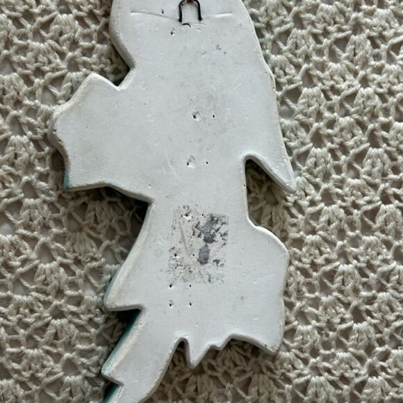 VTG Blue and White Parrot Wall Decor chalkware 1950 cockatiels 🦜 - Picture 5 of 5